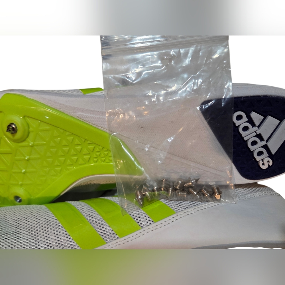 Adidas Distancestar Distance Track White-Lime Green CP9077 Men Sz 14 - Picture 8 of 8